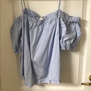 H&M Conscious Light Blue Off the Shoulder Top